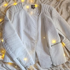 White Leather Vince Camuto Jacket